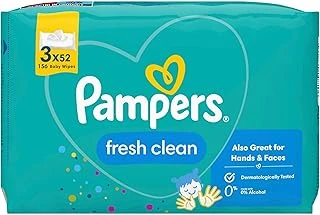 Pampers Fresh & Clean Islak Bebek Mendili (3 Paket = 156 Islak Mendil) ürün görseli 1