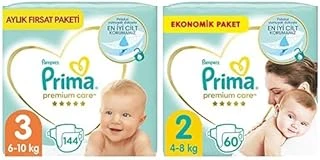 Bebek Bezi Care 3 Beden 144 Adet Midi Aylık Fırsat Paketi & Bebek Bezi Care 2 Beden 60 Adet Mini Paket ürün görseli 1