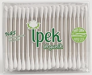 İpek Organik Kulak Temizleme Pamuğu 200 Adet -%100 Organik Saf Pamuk - Ecocert - Kağıt Çubuklu Plastik İçermeyen Kutu ürün görseli 1