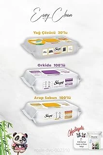 Sleepy 100'Lü Arap Sabun Orkide Katkılı, Çözücü 30'Lu Temizlik Havlusu Rosie Hediye ürün görseli 1