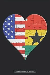 Planner: American Ghanaian Flag United Heart Jigsaw Puzzle Flags Of America Ghana ürün görseli 1
