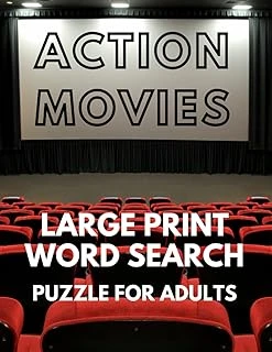 Action Movies Large Print Word Search Puzzles For Adults ürün görseli 1