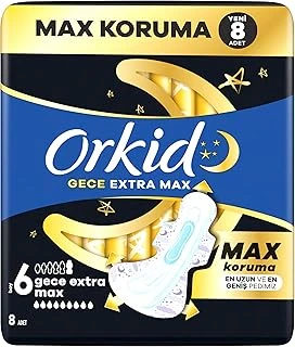 Orkid Hijyenik Ped Gece Ekstra (Boy 6) 8 Adet Ped ürün görseli 1