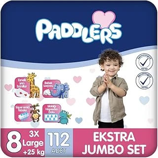 Paddlers Bebek Bezi 8 Numara Xxx-Large (25+ Kg) 112 Adet – Ekstra Set ürün görseli 1