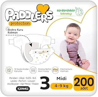Paddlers Protection Bebek Bezi 3 Numara (200 Adet) Bakım Örtüsü Seti ürün görseli 1