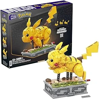 Mega Pokémon Hareketli Pikachu Yapı Seti, 1095 Adet Uyumlu Blok Parça İçeren, Bükülebilir Eklemli Oyuncak Seti Hgc23 ürün görseli 1