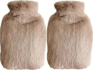 Sicak Su Torbasi 2 Adet,Yan Cepli̇ Bej Peluş Termofor 27X17X2Cm 750Ml ürün görseli 1