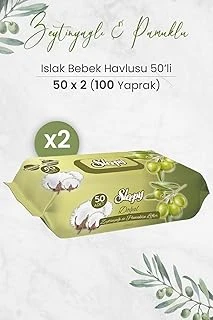 Sleepy Doğal Zeytinyağlı Pamuklu Islak Bebek Havlusu 50 X 2 Adet (100 Yaprak) ürün görseli 1