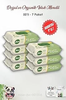 7 Adet Sleepy Doğal Organik Islak Mendil 50'Li Rosie ürün görseli 1