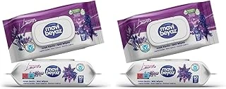 Beyaz Islak Havlu Çiçek Seri Lavanta 90 Lı (2 Paketi) ürün görseli 1