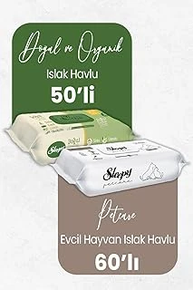 Sleepy Doğal Organik Islak Mendil 50'Li Evcil Hayvan Islak Havlu 60'Lı ürün görseli 1