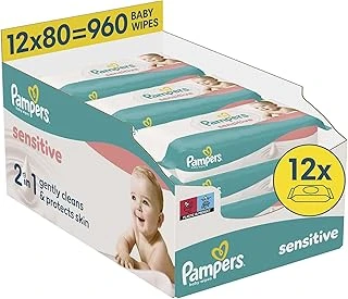Pampers Sensitive Bebek Islak Havlu 12 Paket 960 Yaprak ürün görseli 1