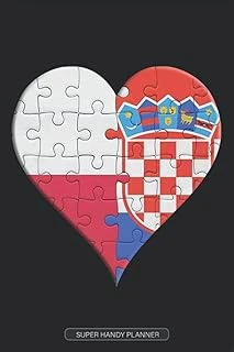 Planner: Polish Croatian Flag United Heart Jigsaw Puzzle Flags Of Poland Croatia ürün görseli 1