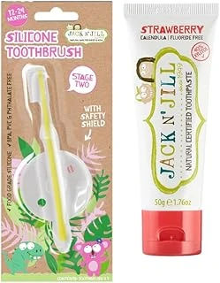 N Jill Fırçalama Seti (Silikon Fırçası + Çilek Aromalı Macun 50G) ürün görseli 1