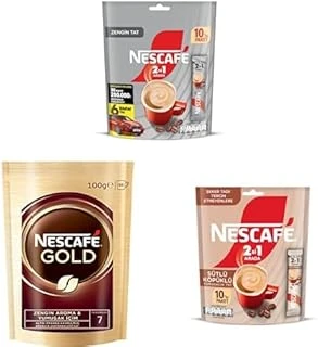 2'Si 1 Arada Çözünebilir Kahve Karışımı 10'Lu Paket X 3, Gold Çözünebilir Kahve Ekopaket 100 G X 1, 2Si1 Arada Sütlü Köpüklü X 2 ürün görseli 1