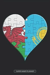 Planner: Welsh Kazakhstani Flag United Heart Jigsaw Puzzle Flags Of Wales Kazakhstan ürün görseli 1
