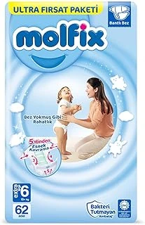 Molfix Fırsat Paketi Extra Large 6 Beden Bebek Bezi (1 X 62 Adet), Çok Renkli ürün görseli 1
