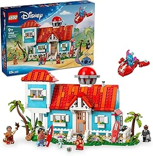 Lilo Stiç Plaj Evi 43268-9 Yaş Üzeri Prenses Seven Kız Erkek Çocuklar Için 6 Odası Çatı Gözlemevi Olan Uzay Gemisi 5 Minifigür İçeren Yaratıcı Oyuncak Yapım Seti (834 Parça) ürün görseli 1