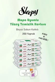 Sleepy 250 Yaprak Beyaz Sabunlu Yer Temizlik Havlusu Pamuk ürün görseli 1