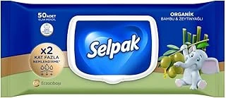 Selpak Organik Bambu Zeytinyağlı Islak Mendil 1X50 ürün görseli 1
