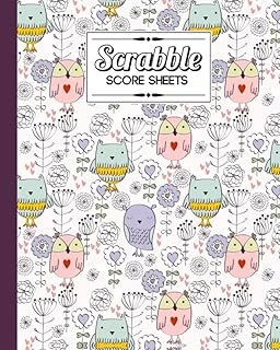 Independently Published Scrabble Score Sheet: Owls Scrabble Score Sheet, Scrabble Game Record Book For Up To 4 Players, Scrabble Game Sheets For Board Game Words Building, 121 Pages, Size 8" X 10" ürün görseli 1
