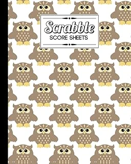 Scrabble Score Sheet: Cute Owls Scrabble Score Sheet, Scrabble Game Record Book For Up To 4 Players, Scrabble Game Sheets For Board Game Words Building, 121 Pages, Size 8" X 10" ürün görseli 1