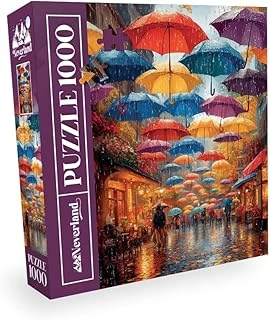1000 Parça - Rainy Umbrella Street (Yağmurlu Şemsi̇yeli̇ Sokak) ürün görseli 1