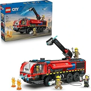 City Havaalanı İtfaiye Kamyonu 60499 – 7 Yaş Üzeri Çocuklar Için 4 İtfaiyeci Minifigürü Ile Koltuklu Ayrıntılı Kokpit İçeren Yaratıcı Oyuncak Araba Yapım Seti, Hediye Fikri (691 Parça) ürün görseli 1
