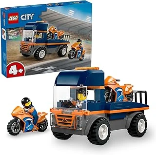 City Motosiklet Taşıyıcı 60491 – 4 Yaş Üzeri Erkek Kız Çocuklar Için 2 Kasklı Yarışçı Minifigürü İçeren Yaratıcı Oyuncak Araba Yapım Seti, Çocuklar Için Eğlenceli Hediye Fikri (88 Parça) ürün görseli 1