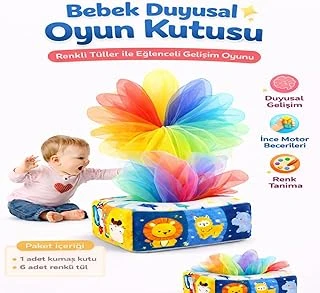 Ti̇neke Bebekler İçin Eğitici Duyusal Oyun Kutusu Oyuncağı Renkli Tül Oyunu Peçetelik Eğitici Oyuncak ürün görseli 1