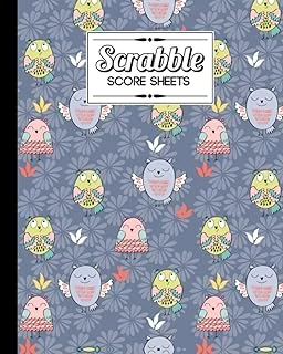 Scrabble Score Sheet: Owls Scrabble Score Sheet, Scrabble Game Record Book For Up To 4 Players, Scrabble Game Sheets For Board Game Words Building, 121 Pages, Size 8" X 10" ürün görseli 1