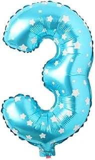 3 Rakamlı 16 İnç Yıldızlı Folyo Balon 36 Cm (Mavi) ürün görseli 1