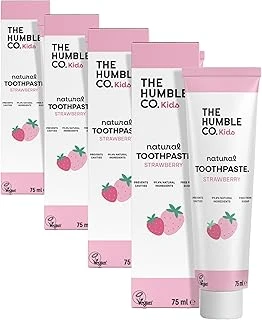 The Humble Co. Toothpaste Kids Strawberry 75 Ml Çocuklar Için Çilek Aromalı Doğal Macunu 75 Ml, Tatlı Çilek Aromalı Macunu - Nazik, Güvenli Etkili (4 Paketi) ürün görseli 1