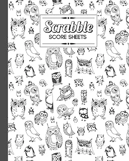 Scrabble Score Sheet: Owls Scrabble Score Sheet, Scrabble Game Record Book For Up To 4 Players, Scrabble Game Sheets For Board Game Words Building, 121 Pages, Size 8" X 10" ürün görseli 1