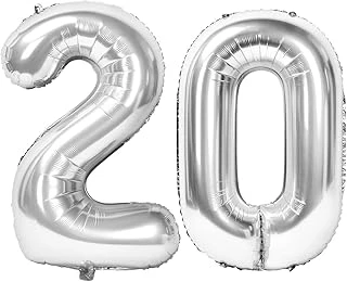 Benim Marifetlerim - 20 Rakamı Gümüş Folyo Balon 16 Inch 40 Cm ürün görseli 1