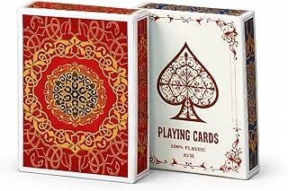 Kırmızı Boy Pvc Plastik Su Geçirmez Iskambil Poker Oyun Kağıdı Rd61Kr ürün görseli 1