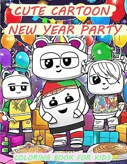 Independently Published Cute Cartoon New Year Party Coloring Book For Kids, Preschoolers, Ages 2-4, Ages 4-8 ürün görseli 1