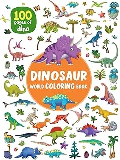 Independently Published Coloring Time In Dinosaures World: 50 Cute And Fun Dino To Color For Preschoolers, For Toddlers, Gift For Boys & Girls From Ages 2-6 ürün görseli 1