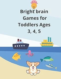 Independently Published Bright Brain Games For Toddlers Ages 3, 4, 5: Boost Thinking Skills: Tracing, Coloring, Matching Games. Pages 8.5X11 In ürün görseli 1