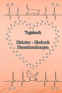Tagebuch Herzerkrankungen Diabetes Blutdruck Katzen Hunde Tiere Haustiere Tierarzt Blutzucker Medikamentenplan Hcm Rcm Dcm Ucm Taschenbuch Notizbuch ... Blutzuckerspiegel Aprikot (German Edition) ürün görseli 1