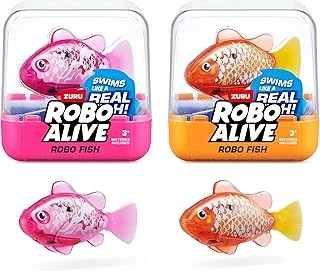 Robo Alive Robo Fish Zuru Su Aktive Edilmiş Renk Değiştiren Robotik Yüzme Balıkları (Pembe + Altın) Piller Ile Birlikte Gelir, Amazon'A Özel (2 Paket) Seri 3 Banyo Oyuncağı ürün görseli 1