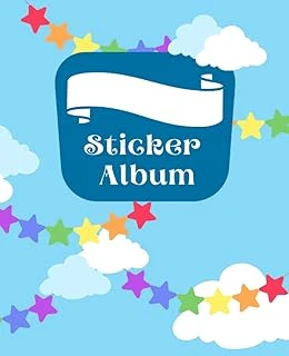 Independently Published Sticker Album Blank Journal: Write Your Name Personalized Blank Sticker Collecting Book Sky And Rainbow Theme For Kids Boys And Girls ürün görseli 1