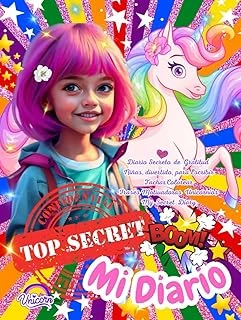 Independently Published Mi Diario Secreto Niñas Unicornios. Diario De Gratitud Divertido Escribir, Tachar, Colorear, Frases Motivadoras .. Top Secret. My Secret Diary Unicorn. ürün görseli 1