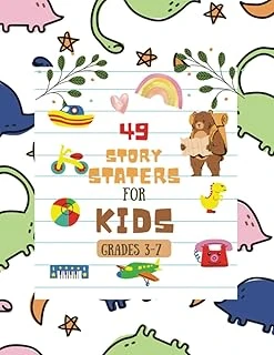 Independently Published Story Starters For Little Kids: Creative Writing Prompts | 8.5 X 11 In | 49 Story Pages | Creativity Gift For Kids | Color Dinosaurs, Stars And Moons ürün görseli 1
