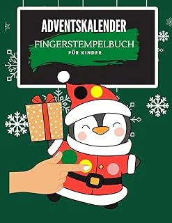 Independently Published Adventskalender Fingerstempelbuch Für Kinder, 24 Bilder Zum Ausmalen Mit Finger Oder Punktmarker, Weihnachtsausmalmotiven ürün görseli 1
