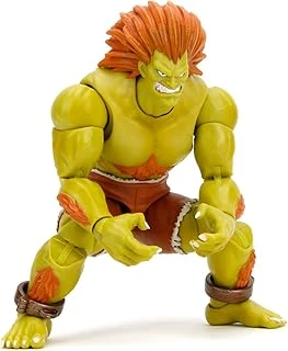 Jada Street Fighter Ii Blanka Deluxe Aksiyon Figürü - 1:12 Ölçekli, Yüksek Mafsallı, Değiştirilebilir Eller Baş, Elektrikli Gök Gürültüsü Aksesuarı - 7" Boyunda, Video Oyunu Koleksiyonluk ürün görseli 1