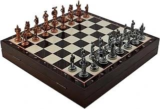Gifthome Orta Boy Metal İspanyol Satranç Takımı Antik Ceviz Desenli Sandıklı Mdf Tahtası (36X36X6 Cm.) ürün görseli 1