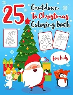 Independently Published Cuntdown To Christmas Coloring Book: 25 Pages For Kids Toddlers Activity Advent Calendar 2022 Relax Time For Kids Children ürün görseli 1