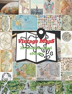 Independently Published Maps 20Doubel Sided Sheets: Antique Map For Scrapbooking, Double Sided Decorative Paper, Ephemera, Junk Journal For Gift Wrapping, … (Continents, Cartograp ürün görseli 1