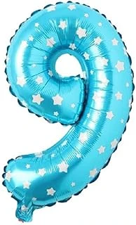 9 Rakamlı 16 İnç Yıldızlı Folyo Balon 36 Cm (Mavi) ürün görseli 1